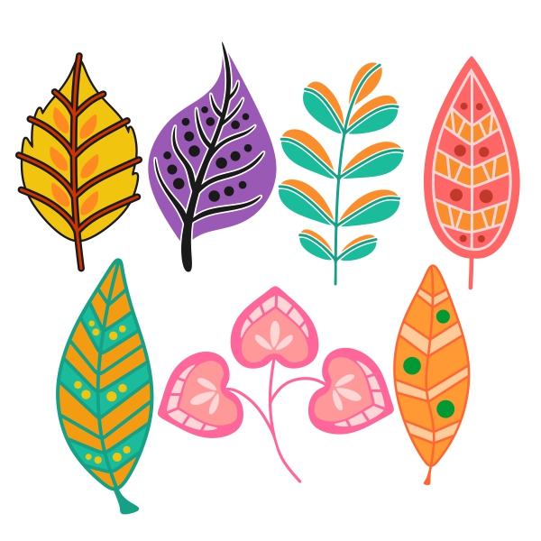 Leaf Doodles SVG Cuttable Designs
