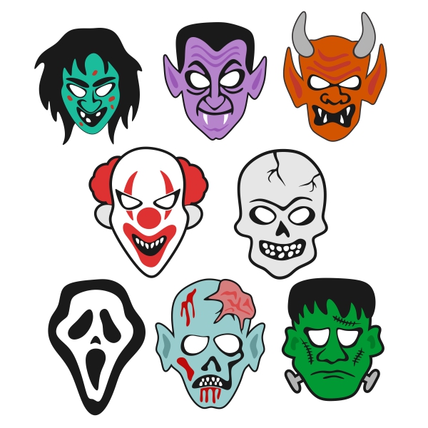 Halloween Masks SVG Cuttable Designs