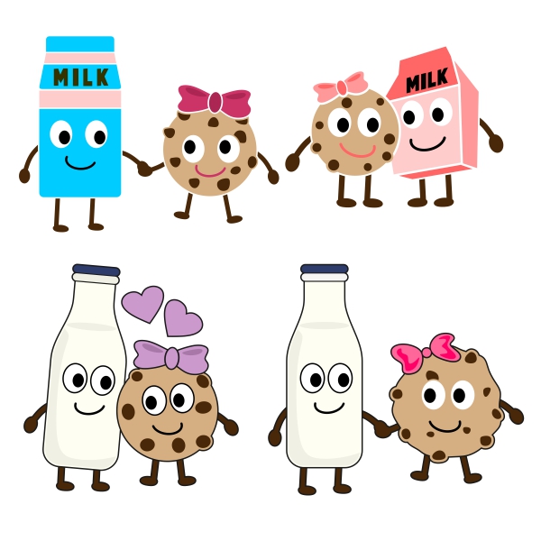 Milk and Cookie SVG Cuttable Designs
