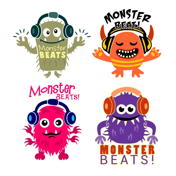 Monster Beats SVG Cuttable Designs