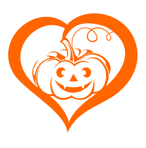 Halloween Carving Pumpkin in Heart Frame SVG Cuttable Files