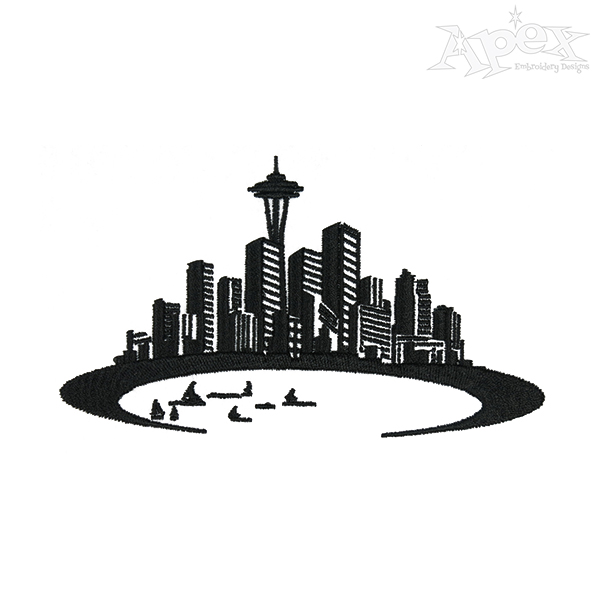 Washington Seattle Skyline Embroidery Designs