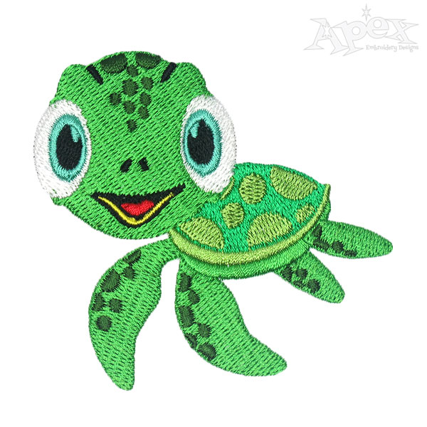 Happy Turtle Embroidery Designs