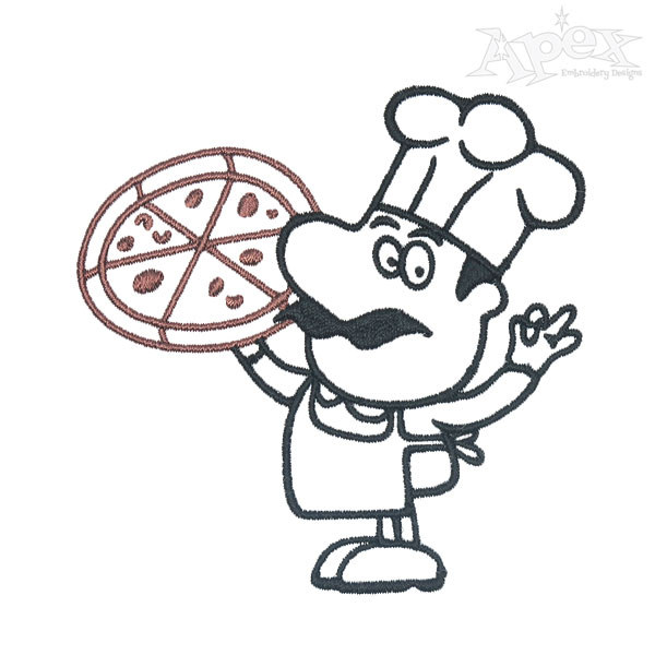 Pizza Cook Embroidery Designs