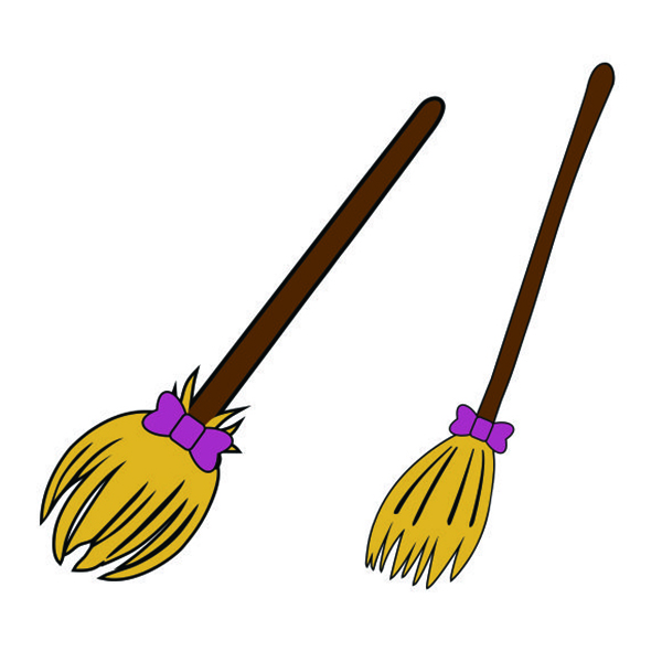 Girly Witch Broomstick Cuttable Files