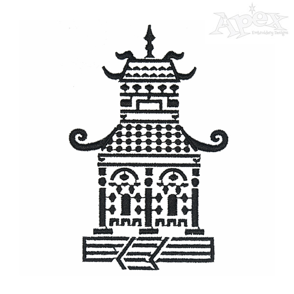 Pagoda Temple Embroidery Designs