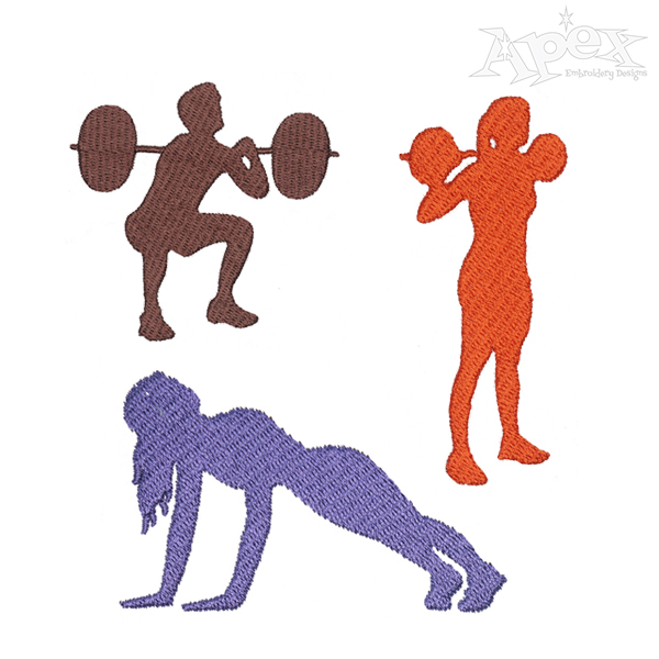 Workout Pack Embroidery Designs