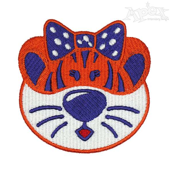 Awesome Couple Tiger Face Embroidery Designs