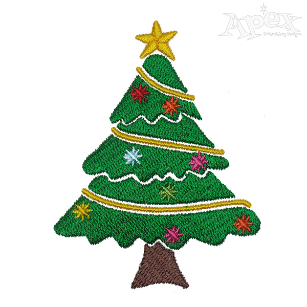 Decorated Christmas Tree Embroidery Designs