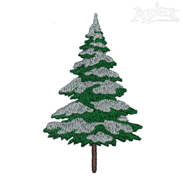 Snowy Christmas Tree Embroidery Designs