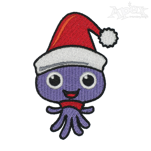 Christmas Cute Octopus Embroidery Designs