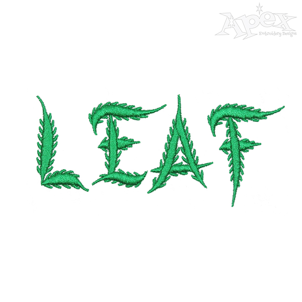 Leaf Embroidery Font