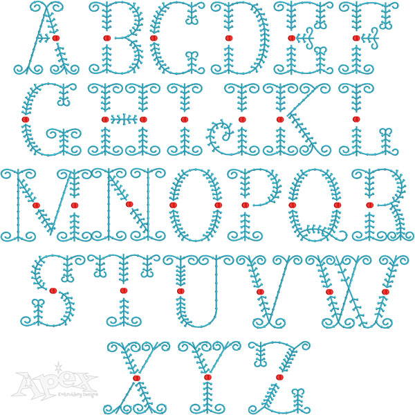 Stitch Monogram Embroidery Font