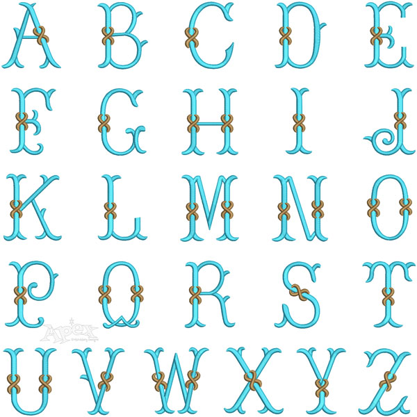 Gothic Monogram Embroidery Fonts