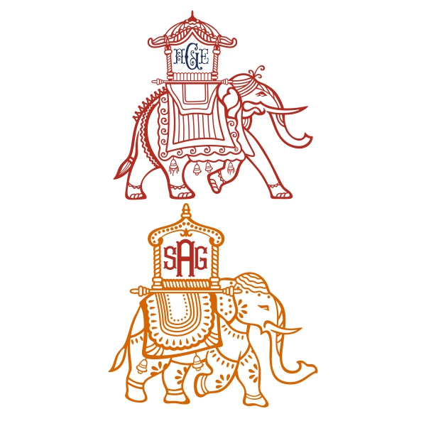 Indian Elephant SVG Cuttable Frames