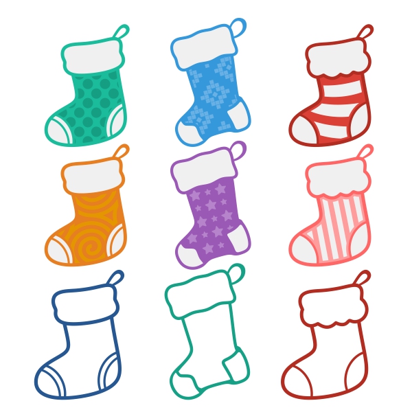 Christmas Stockings Pack SVG Cuttable Designs