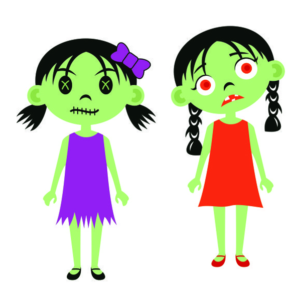 Halloween Zombie Girls SVG Cuttable Files