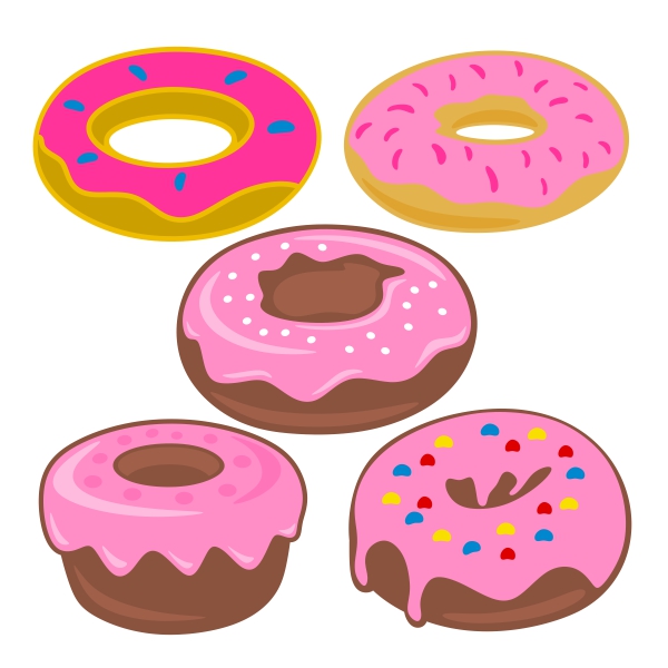 Pink Donuts Pack SVG Cuttable Designs