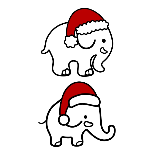 Cute Christmas Elephant SVG Cuttable Designs