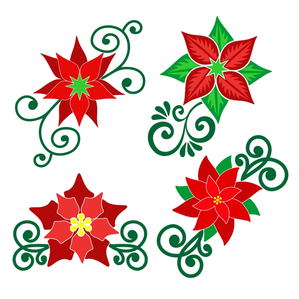 Christmas Flower Pack SVG Cuttable Designs