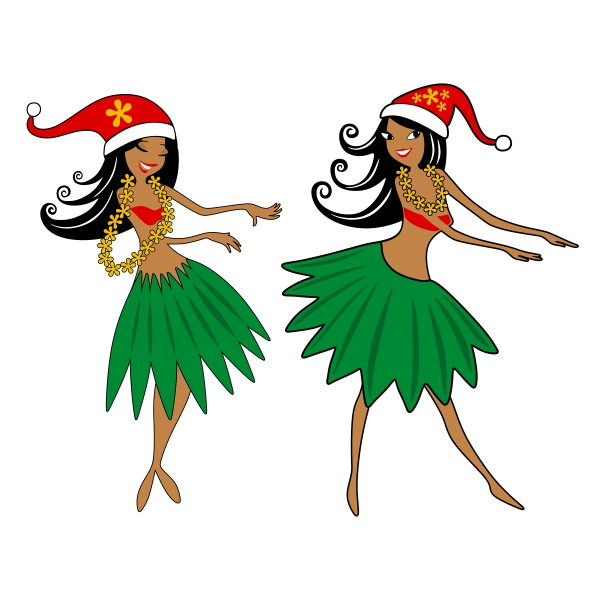 Christmas Hawaiian Hula Girl SVG Cuttable Designs