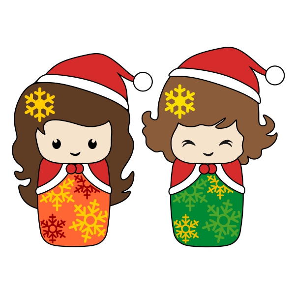 Christmas Baby Girl Dolls SVG Cuttable Designs