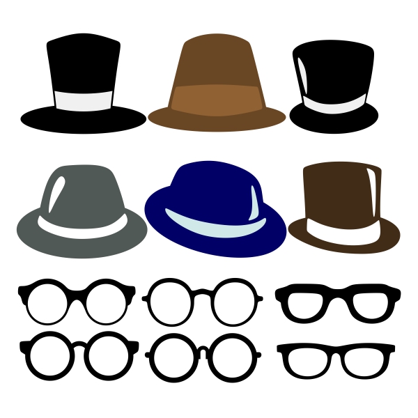 Glasses and Hats SVG Cuttable Designs