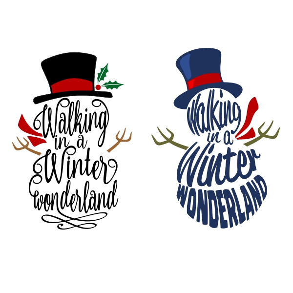 Walking in a Winter Snowman SVG Cuttable Designs
