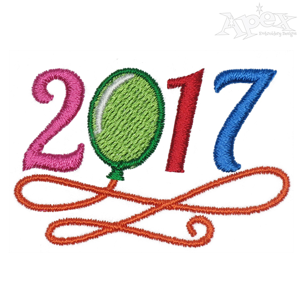 Happy New Year 2017 Embroidery Designs