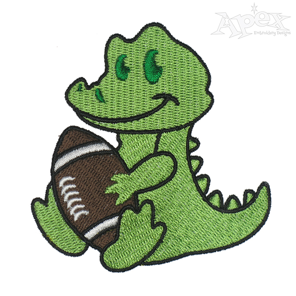 Gator Alligator Football Baby Embroidery Designs