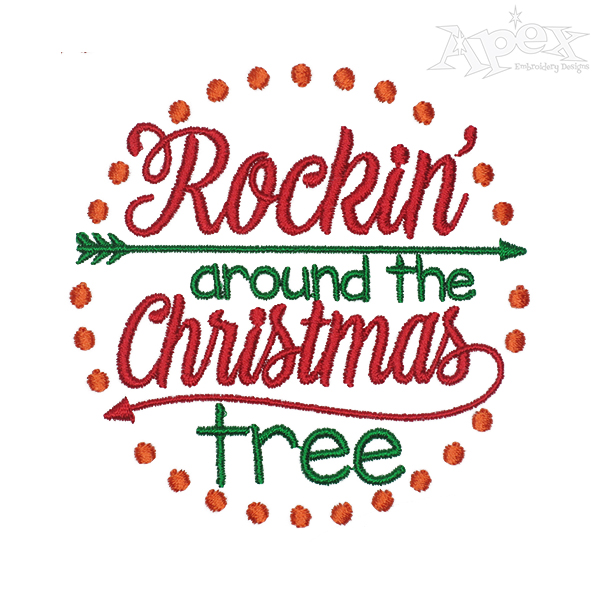Rockin' around the Christmas Tree Embroidery Designs