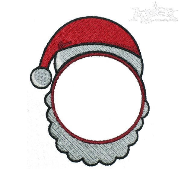Santa Claus Face Monogram Embroidery Frames