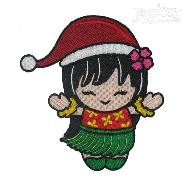 Cute Christmas Girl Embroidery Designs