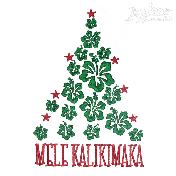 Mele Kalikimaka Christmas Tree Embroidery Designs