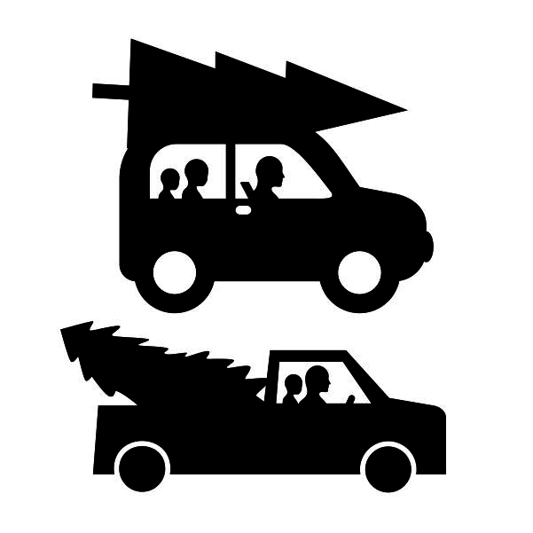 Christmas Tree Truck Silhouette SVG Cuttable Files