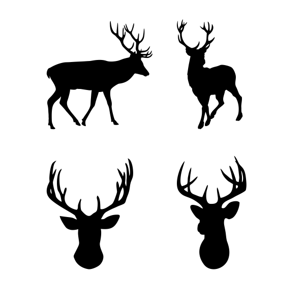Reindeer Deer Silhouette SVG Cuttable Designs