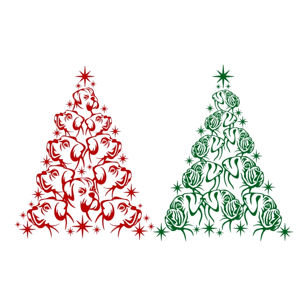 Boxer Christmas Tree SVG Cuttable Designs