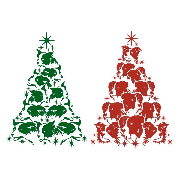 Collie Christmas Tree SVG Cuttable Designs