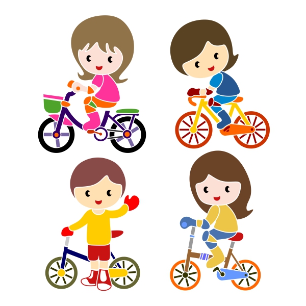 Cycling with Kids SVG Cuttable Designs