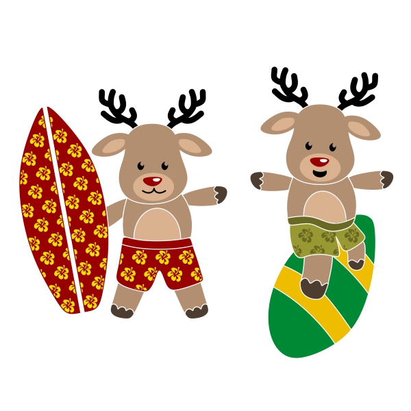 Deer Surf Pack SVG Cuttable Designs