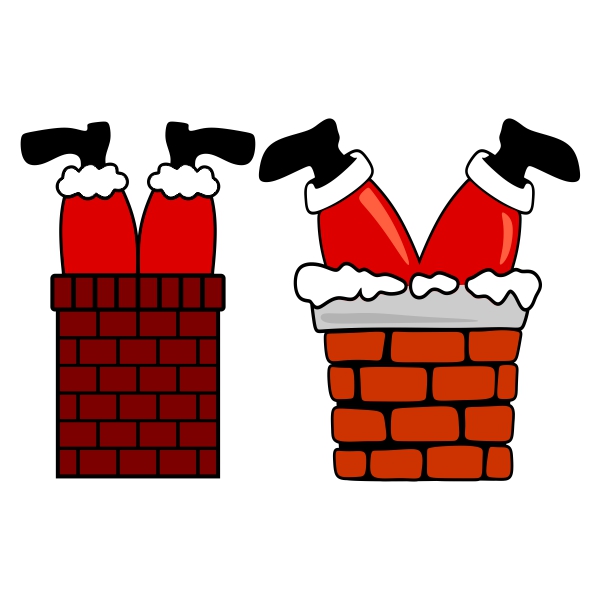 Santa Claus Got Stuck In The Chimney SVG Cuttable Designs