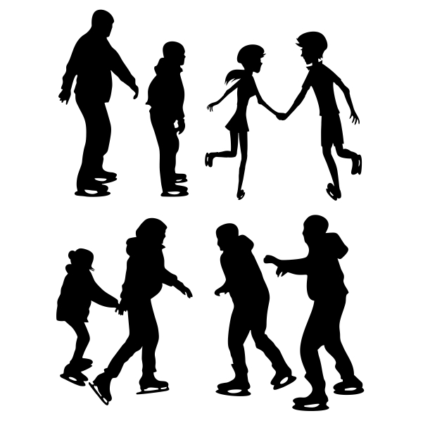 Ice Skating Silhouette Cuttable Files