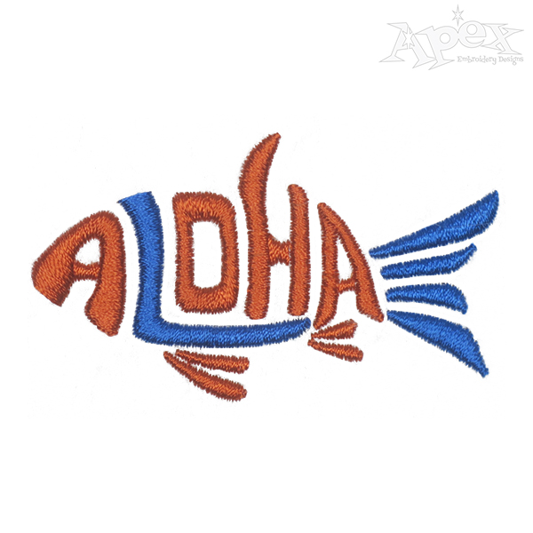 Aloha Fish Embroidery Designs