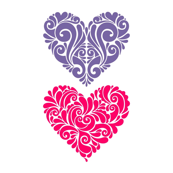 Heart Floral SVG Cuttable Designs