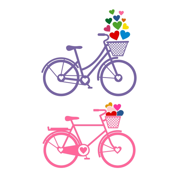 Heart Love Bicycle SVG Cuttable Designs