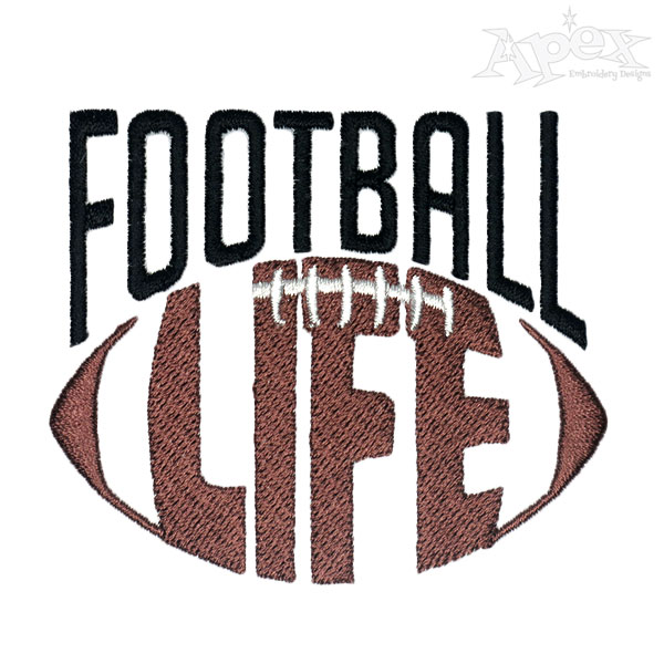 Football Life Embroidery Design
