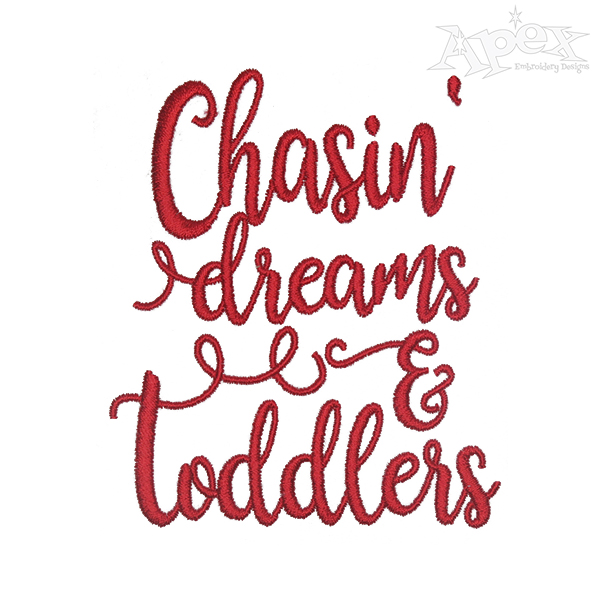 Chasin' Toddlers Embroidery Design