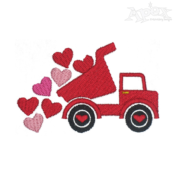 Valentine Truck Embroidery Designs