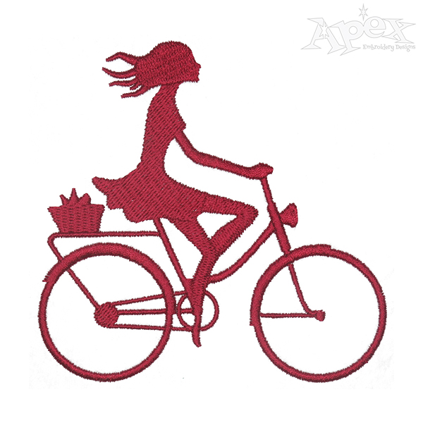 Bike Girl Embroidery Design