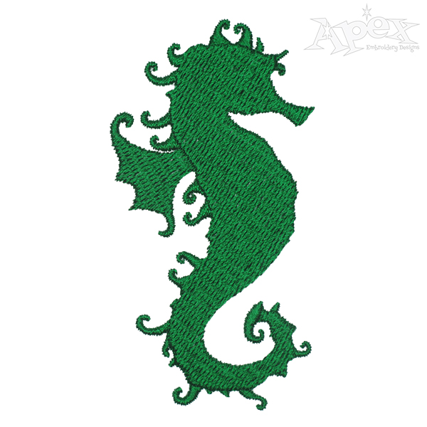 Seahorse Silhouette Embroidery Design